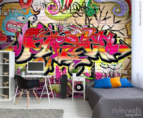 Detail Graffiti Wallpaper For Boys Bedroom Nomer 27