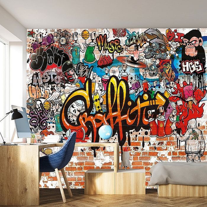 Detail Graffiti Wallpaper For Boys Bedroom Nomer 35