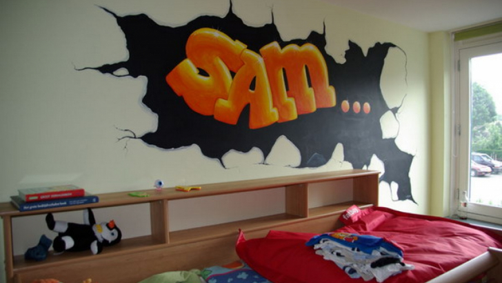 Detail Graffiti Wallpaper For Boys Bedroom Nomer 39