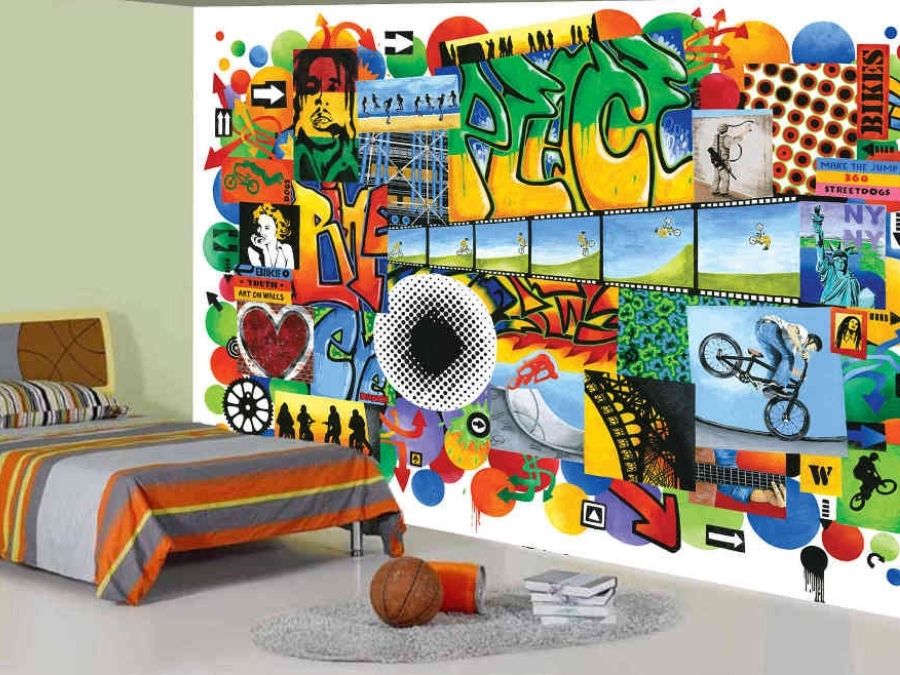 Detail Graffiti Wallpaper For Boys Bedroom Nomer 52