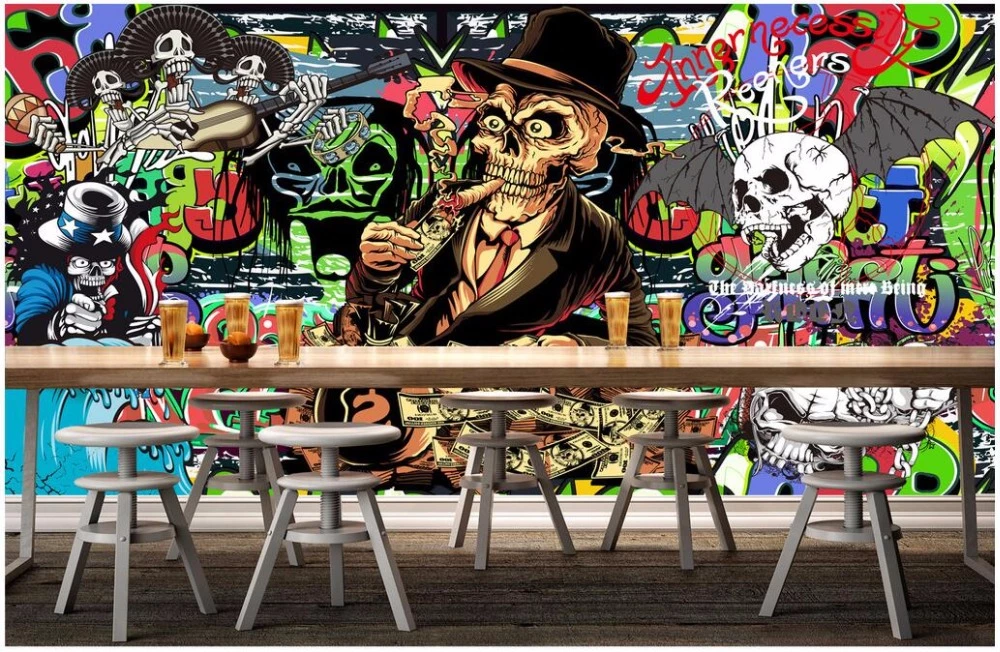 Detail Graffiti Wallpaper Skleton Nomer 39