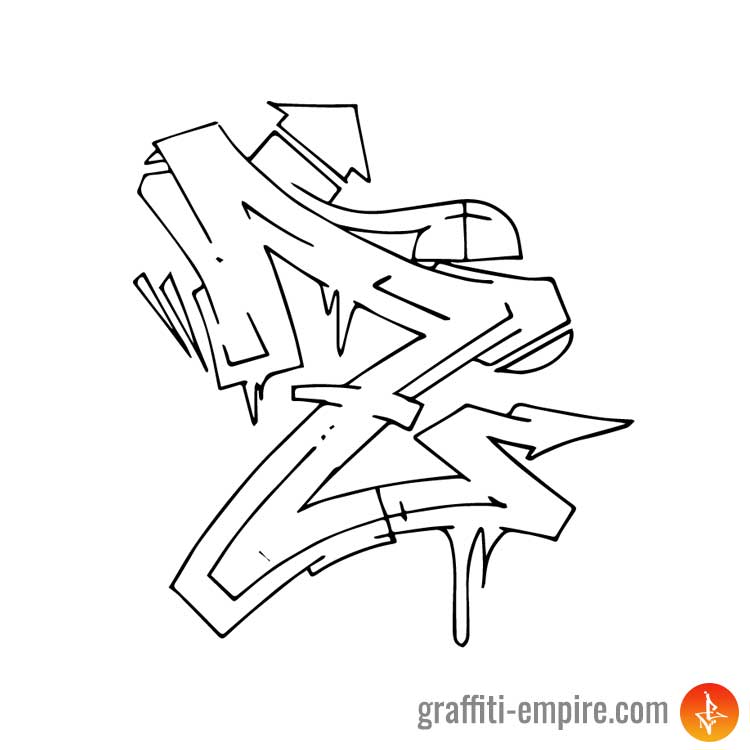 Detail Graffiti Wildstyle Sketches A Z Nomer 10