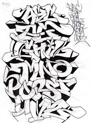 Detail Graffiti Wildstyle Sketches A Z Nomer 35