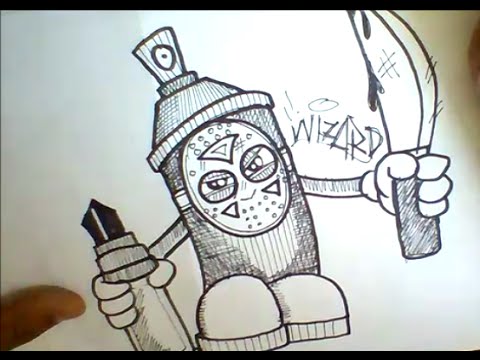 Detail Graffiti Wizard Hitam Putih Nomer 15