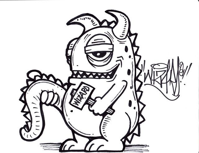 Detail Graffiti Wizard Monster Nomer 3