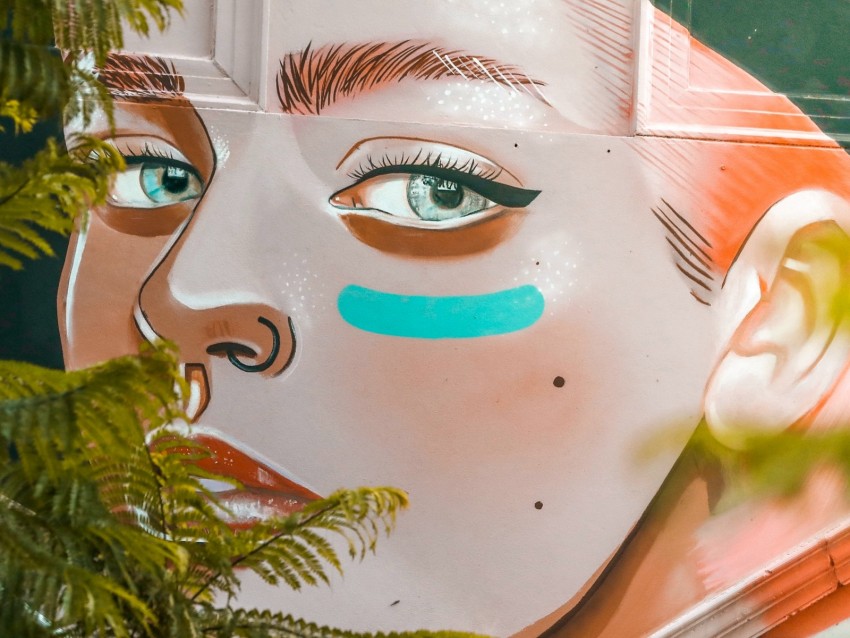 Detail Graffiti Woman Face Art Nomer 43
