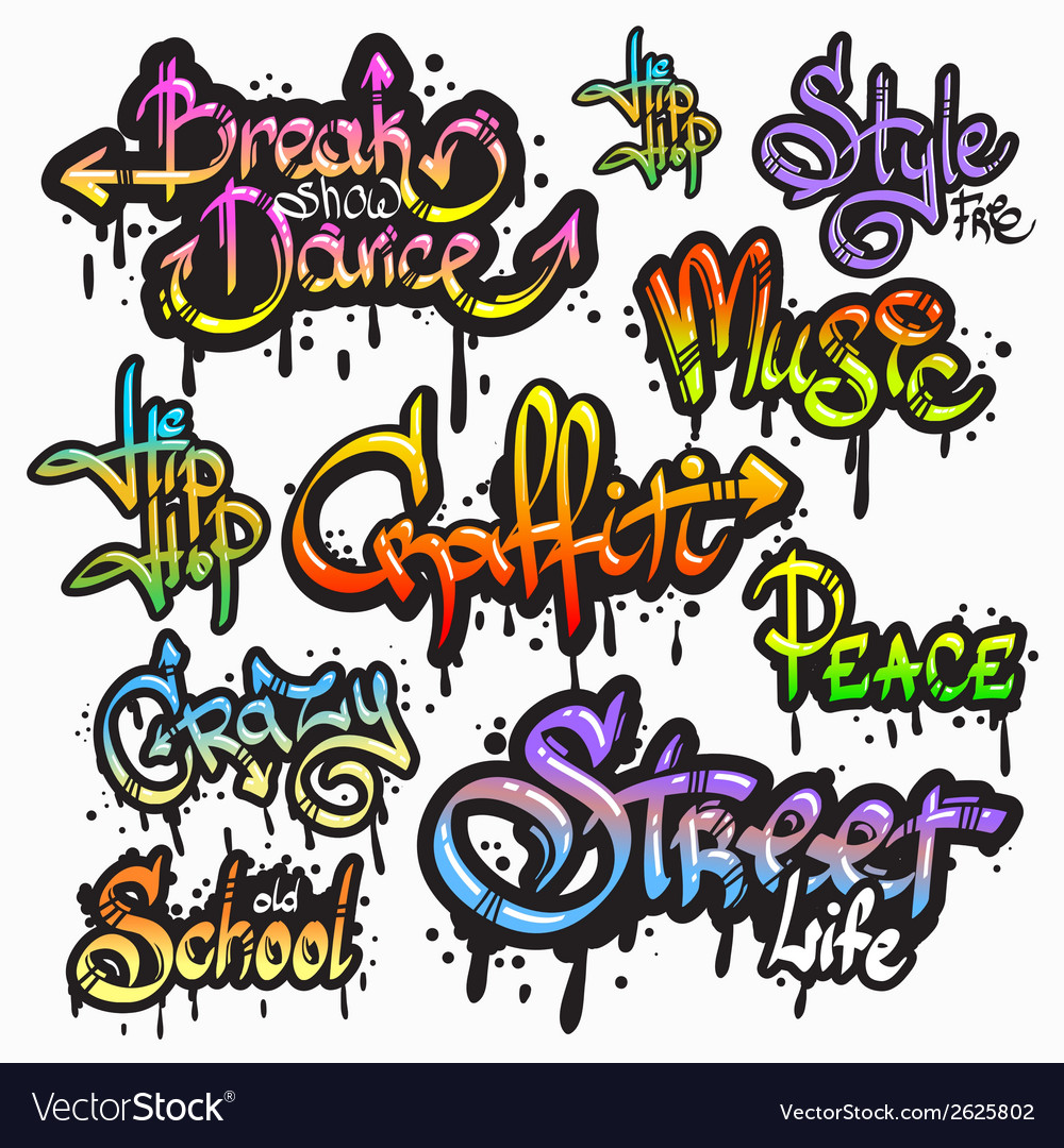 Detail Graffiti Words Vector Nomer 2