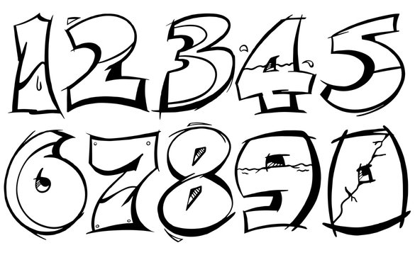 Detail Graffiti Writing Numbers Nomer 3