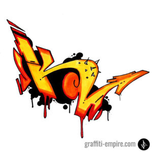 Detail Graffitic K Nomer 9