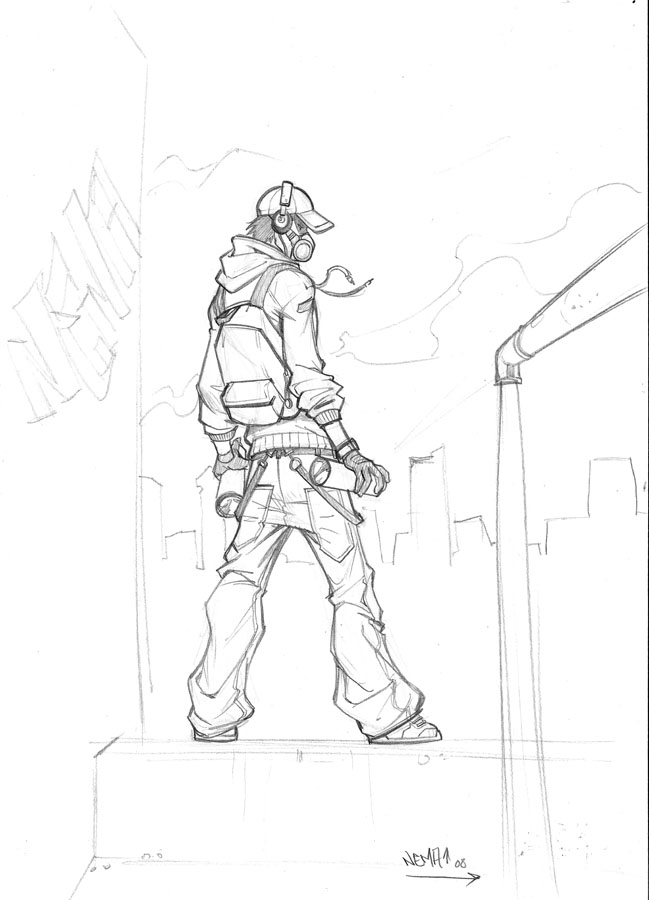 Detail Guy Making Graffiti Nomer 22