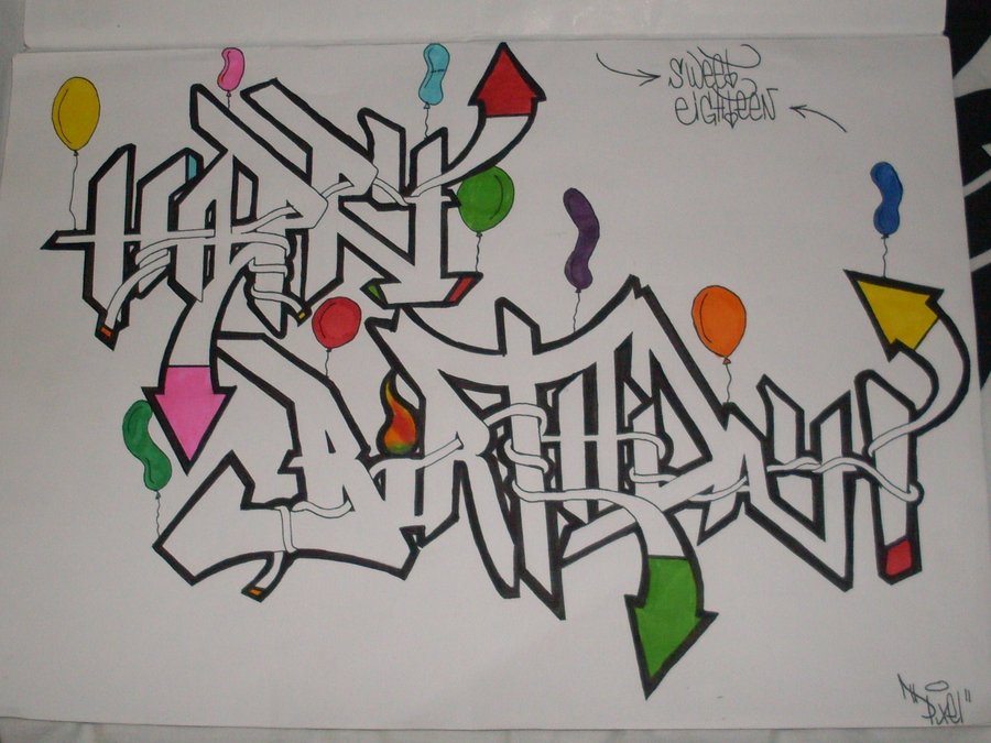 Detail Happy Birthday Graffiti Keren Nomer 20