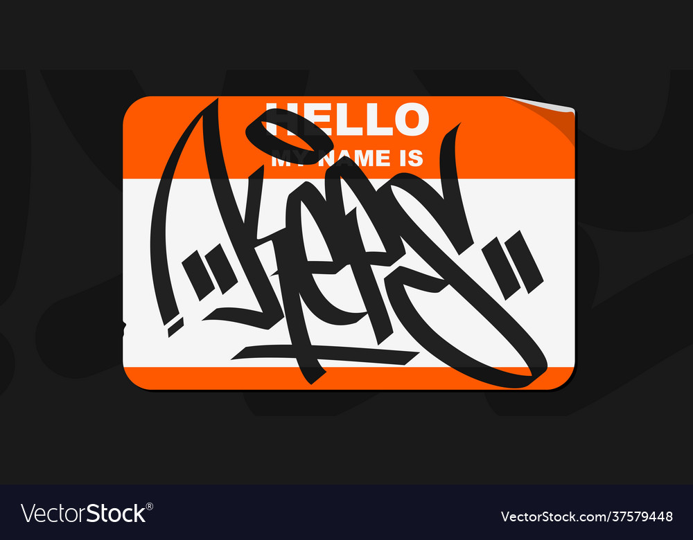 Hello My Name Is Graffiti Stickers - KibrisPDR