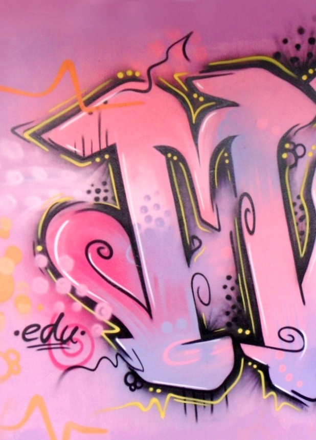 Detail Huruf A Graffiti Pink Nomer 9