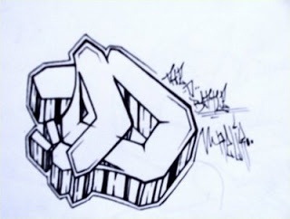 Huruf D Graffiti 3d - KibrisPDR
