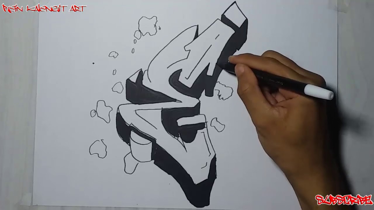 Detail Huruf E Graffiti 3d Nomer 6