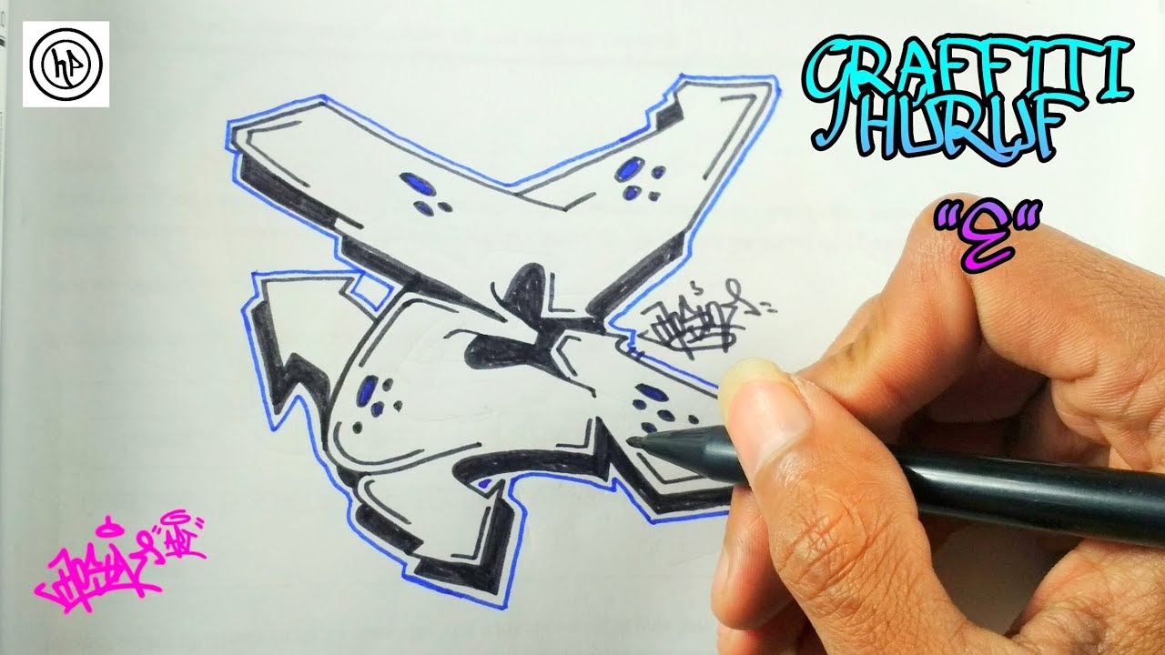 Detail Huruf E Graffiti Keren Nomer 17