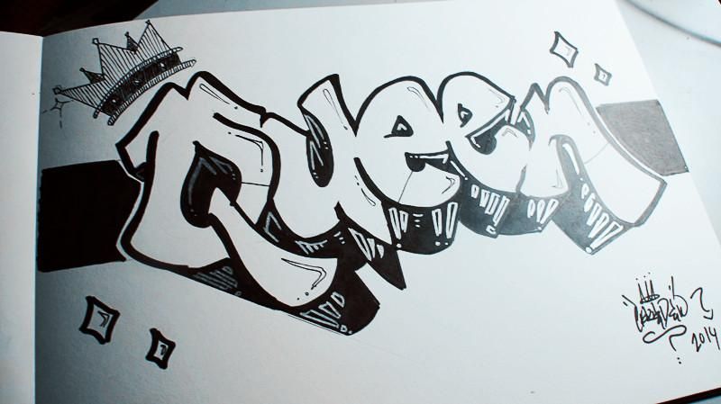 Detail Huruf Graffiti Sketch Nomer 20