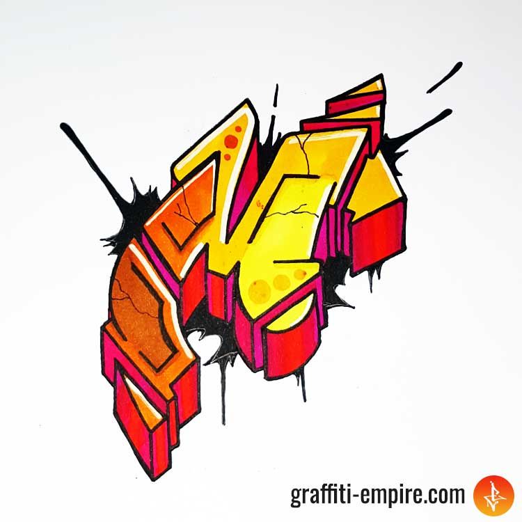 Detail Huruf M Graffiti Keren Nomer 15