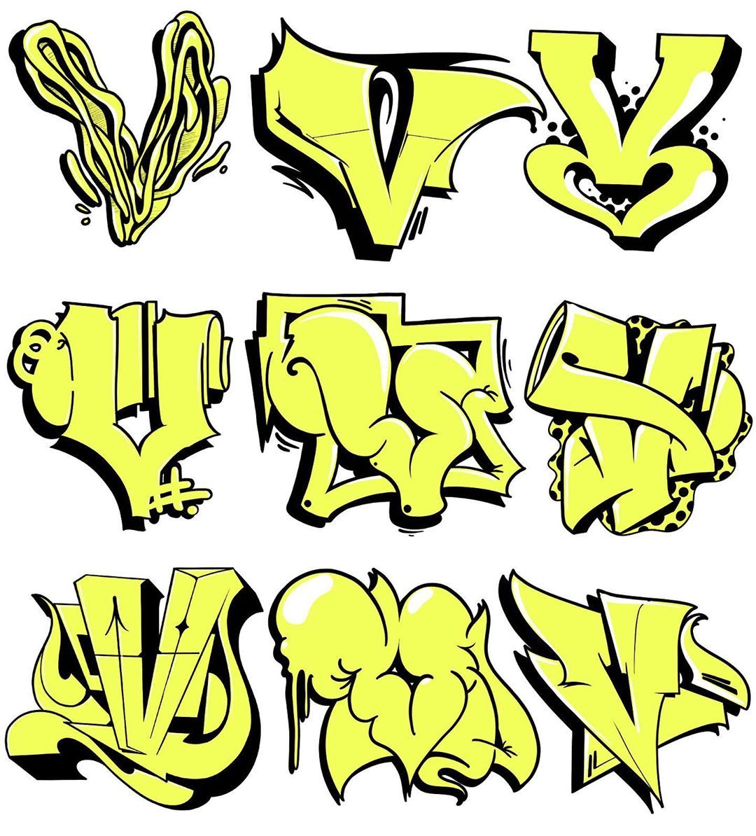 Detail Huruf V Graffiti Nomer 14