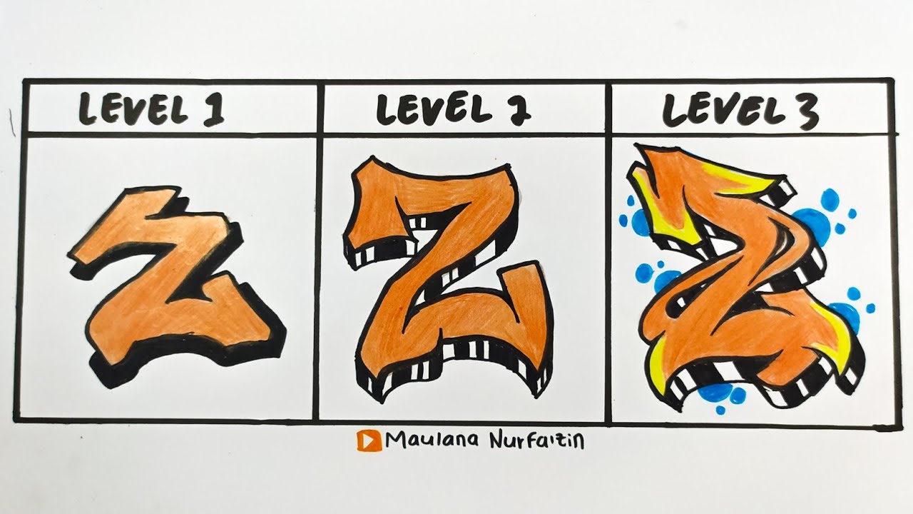 Detail Huruf Ze Graffiti Nomer 16