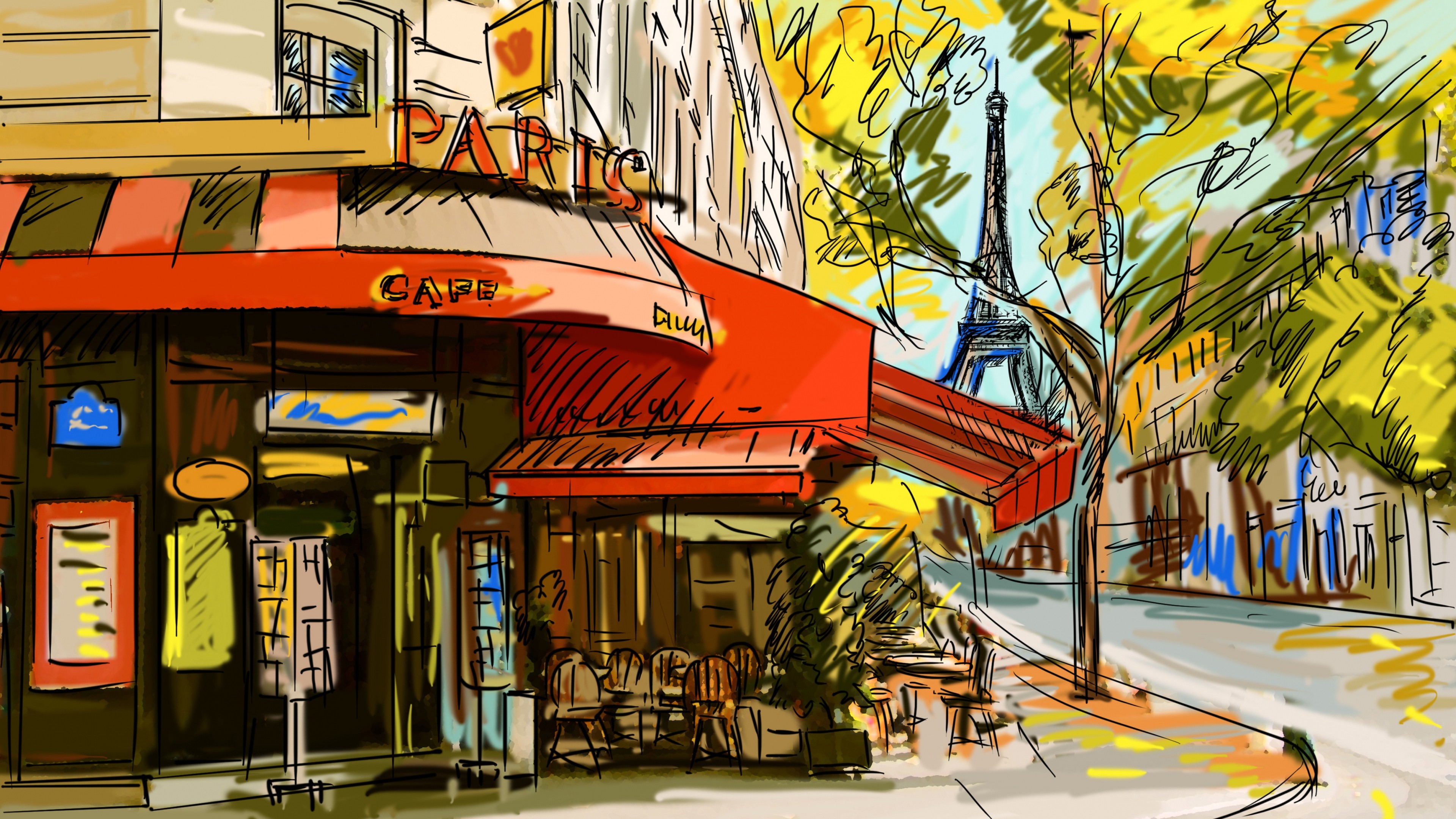 Detail Image Eiffel Graffiti Nomer 24