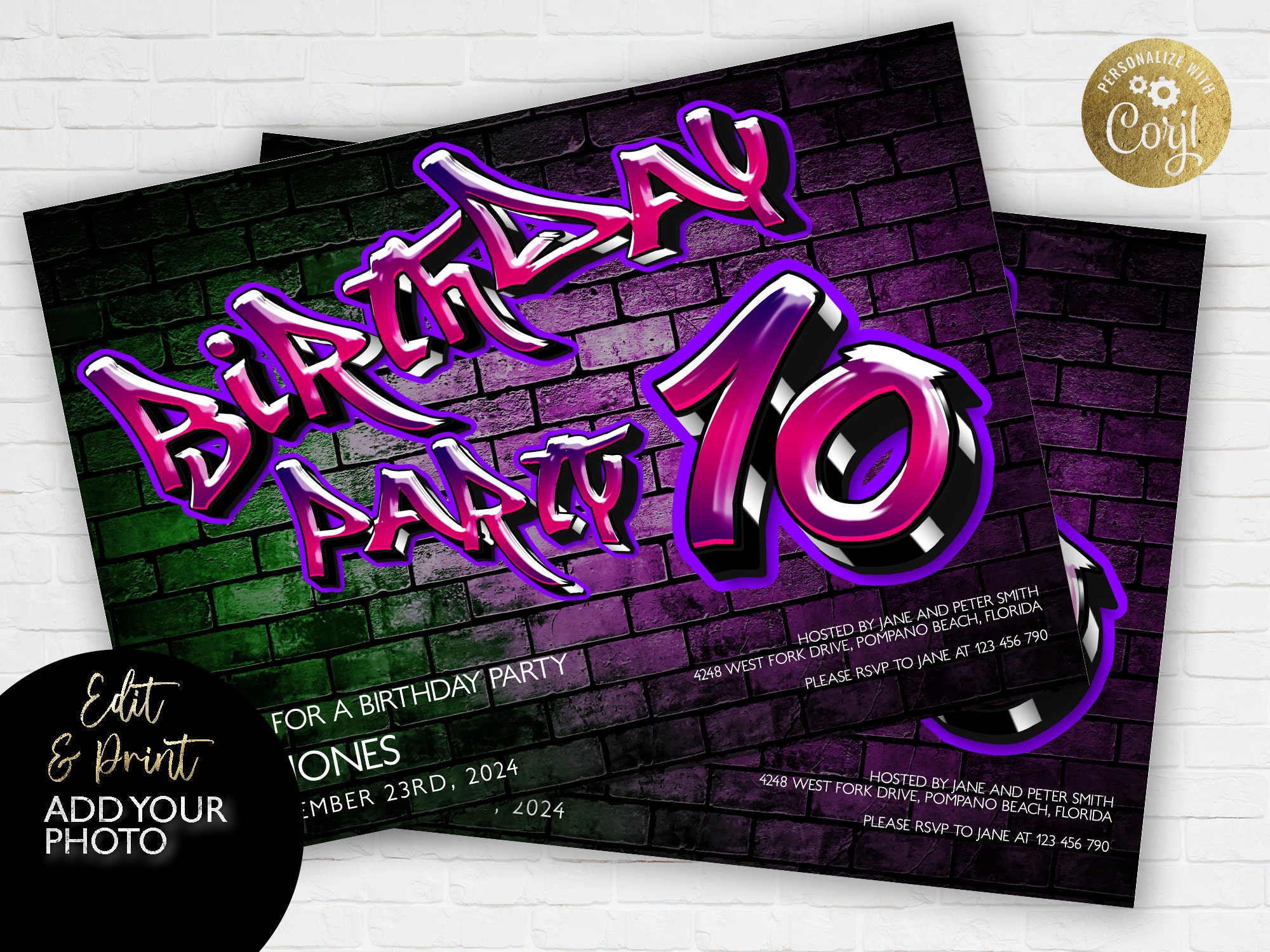 Detail Invitation Graffiti Party Nomer 53
