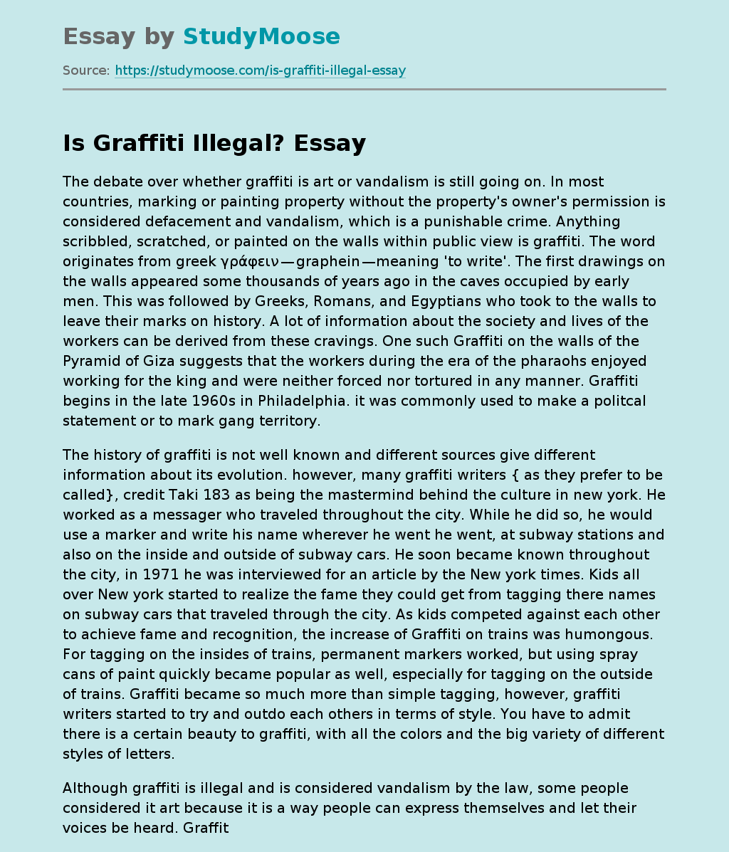 Detail Is Graffiti Art Or Vandalism Essay Nomer 6