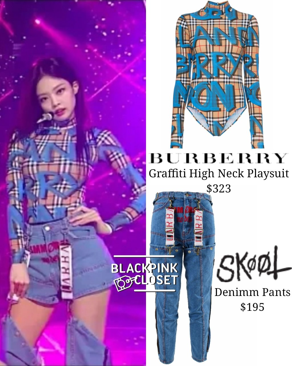 Jennie On Burberry Graffiti - KibrisPDR