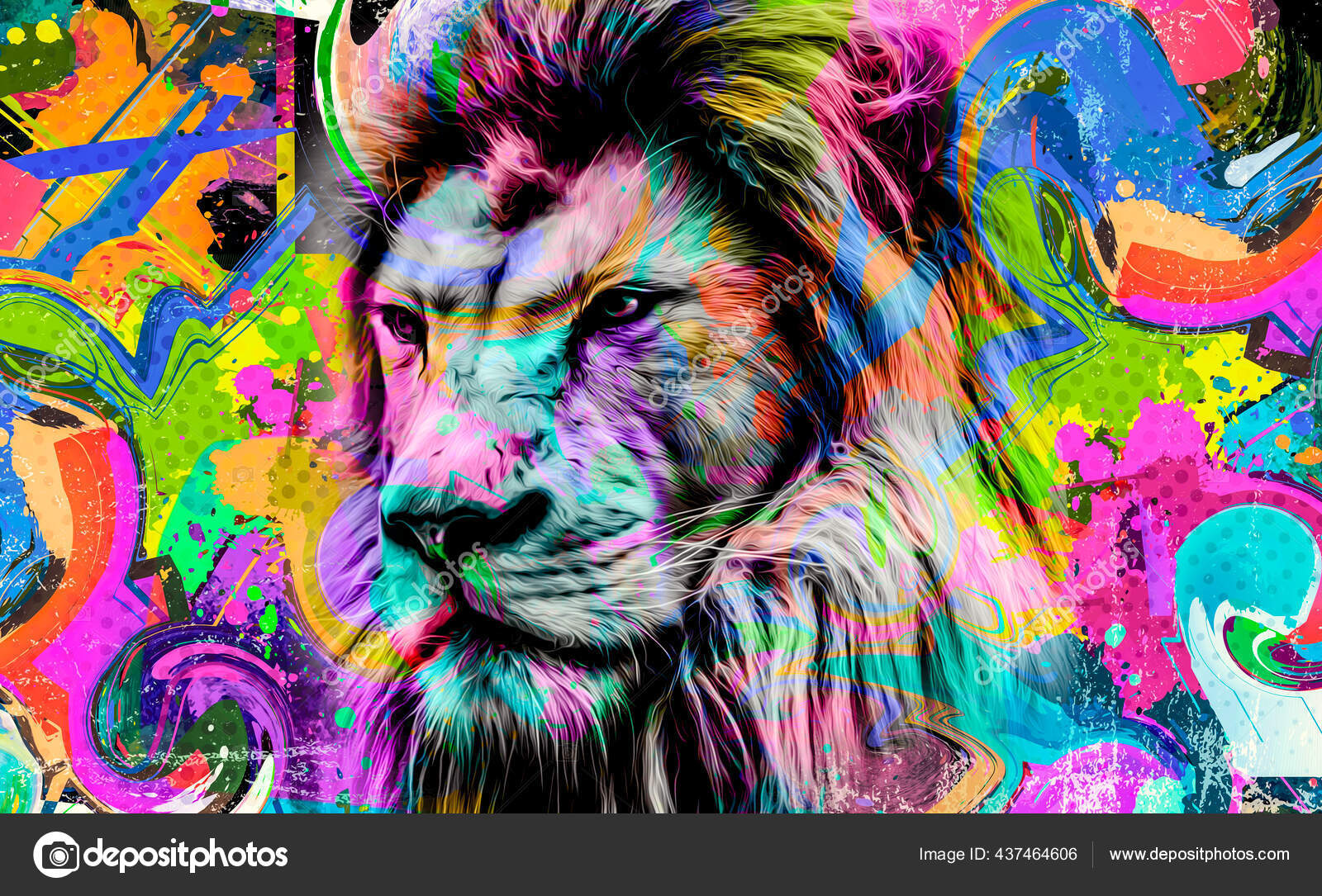 Detail Lion Head Graffiti Nomer 50