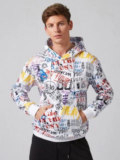 Detail Mens Cool Abstract Graffiti Printed Streetwear Pullover Hoodies Nomer 4