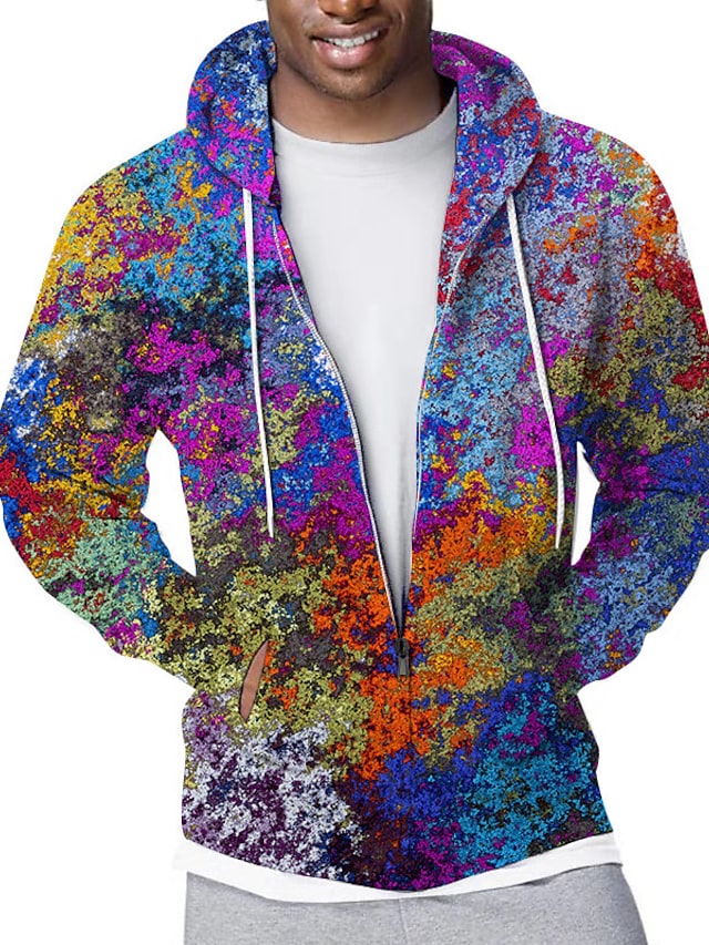 Detail Mens Cool Abstract Graffiti Printed Streetwear Pullover Hoodies Nomer 29