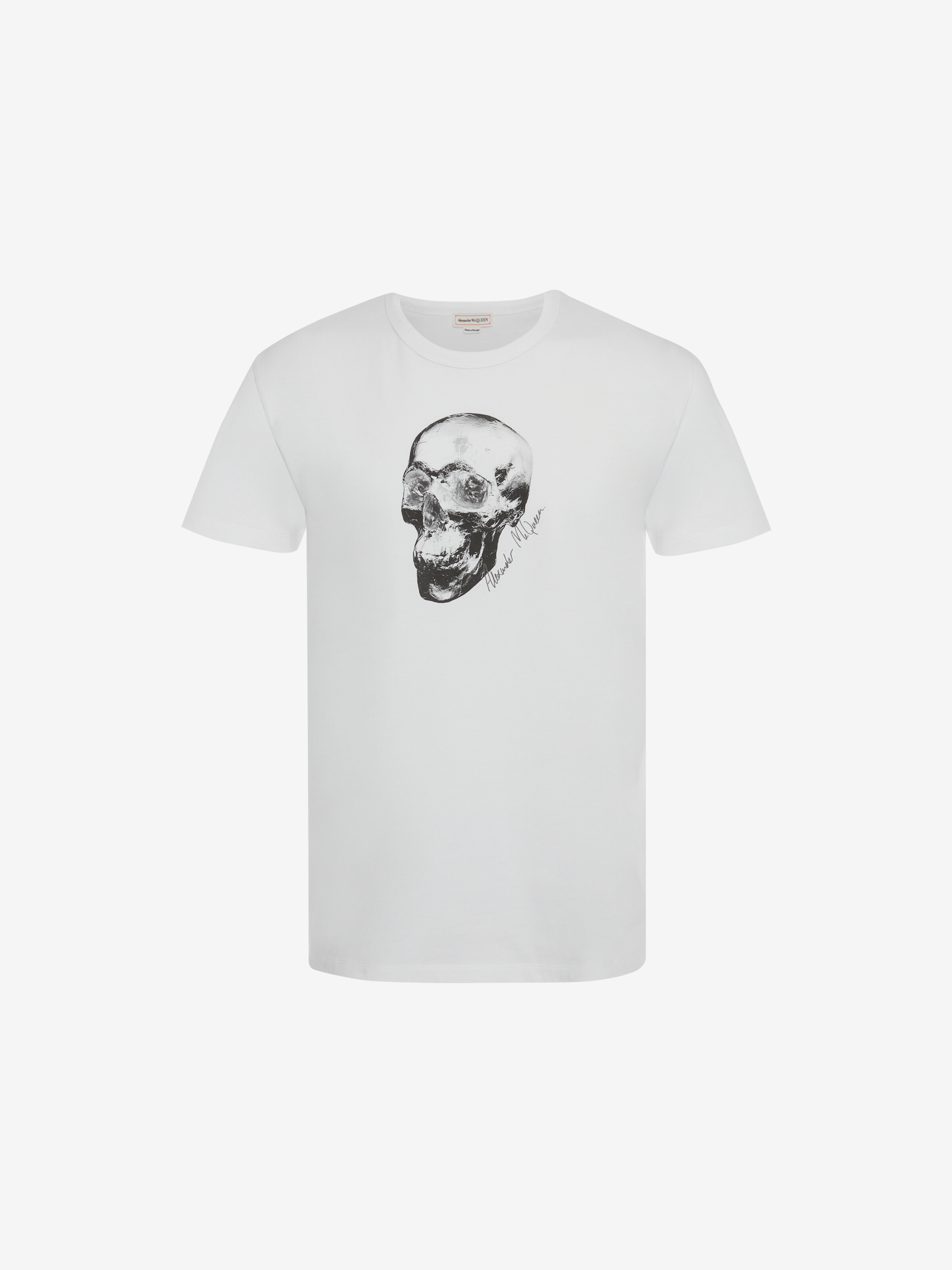 Detail Mens White Organic Cotton Graffiti Skull Print T Shirt Nomer 2