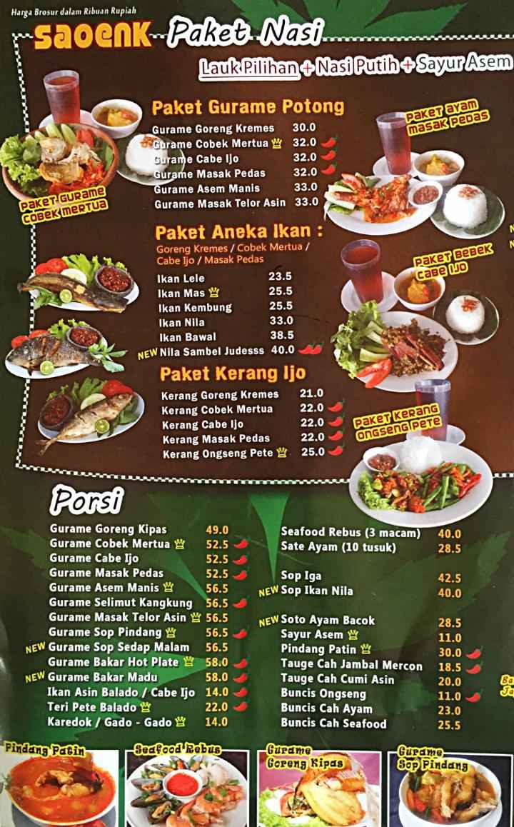 Detail Menu Warung Graffiti Daan Mogot Nomer 24