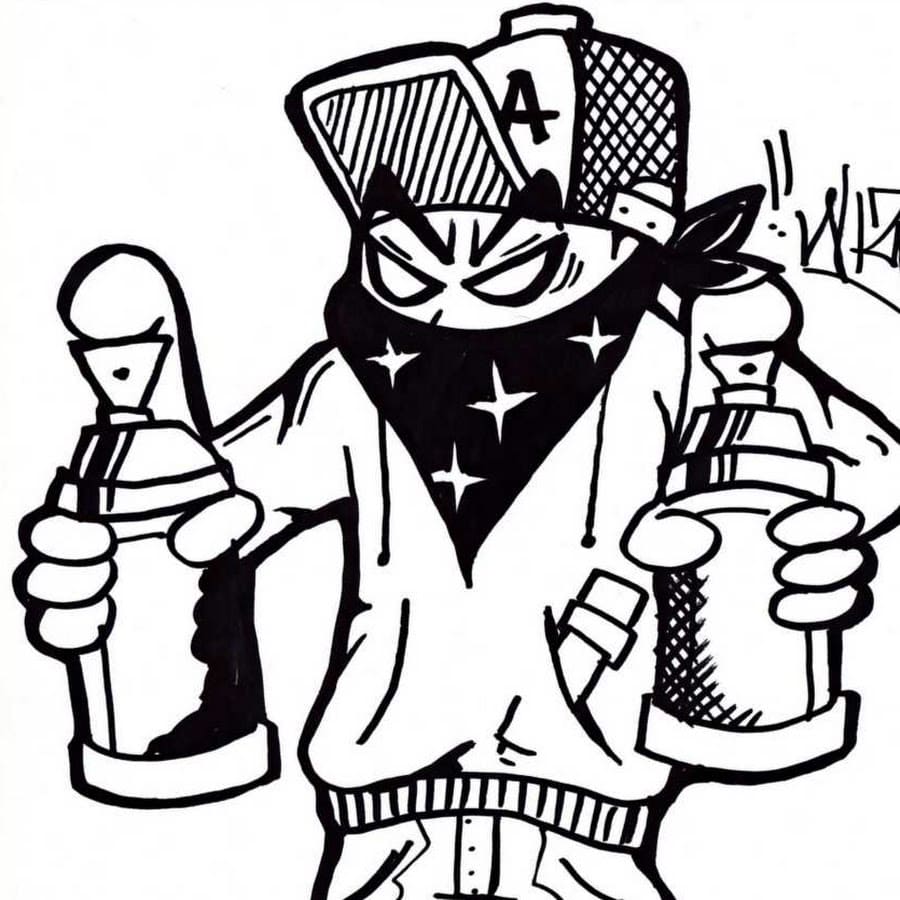 Detail Mewarnai Graffiti Wizard Nomer 4