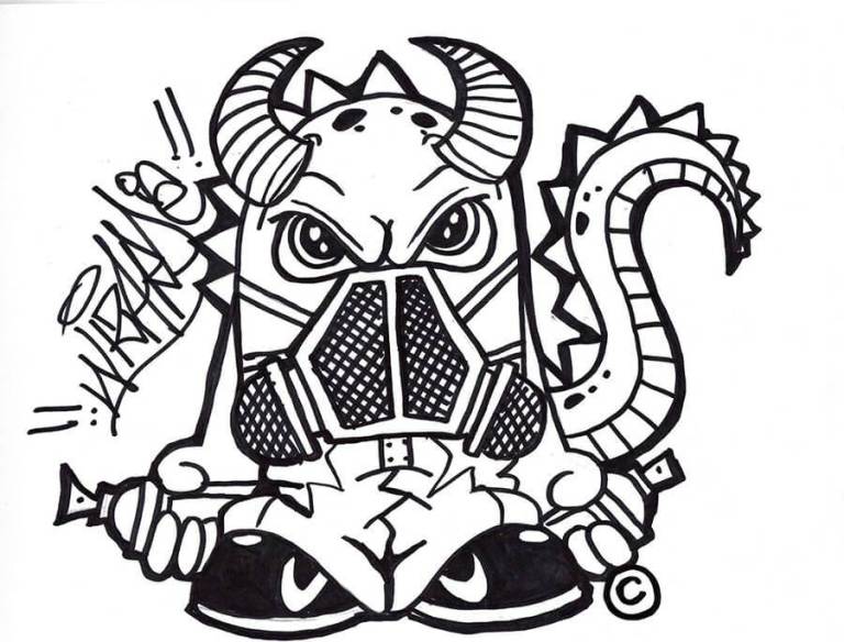 Detail Mewarnai Graffiti Wizard Nomer 41