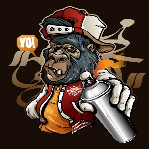 Download Monkey Graffiti Character Nomer 6