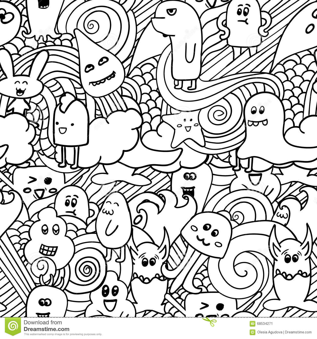 Detail Monster Doodle Graffiti Vector Nomer 12