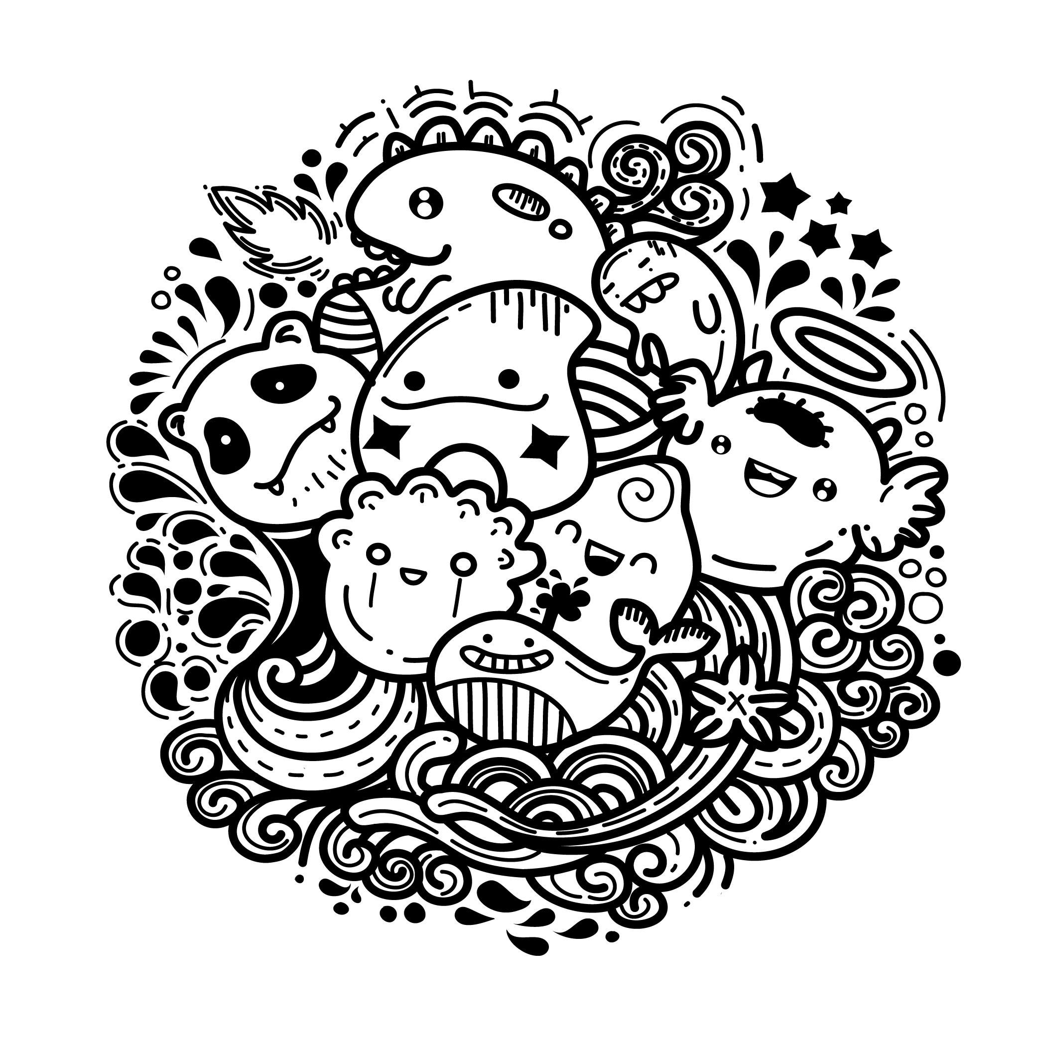 Detail Monster Doodle Graffiti Vector Nomer 19