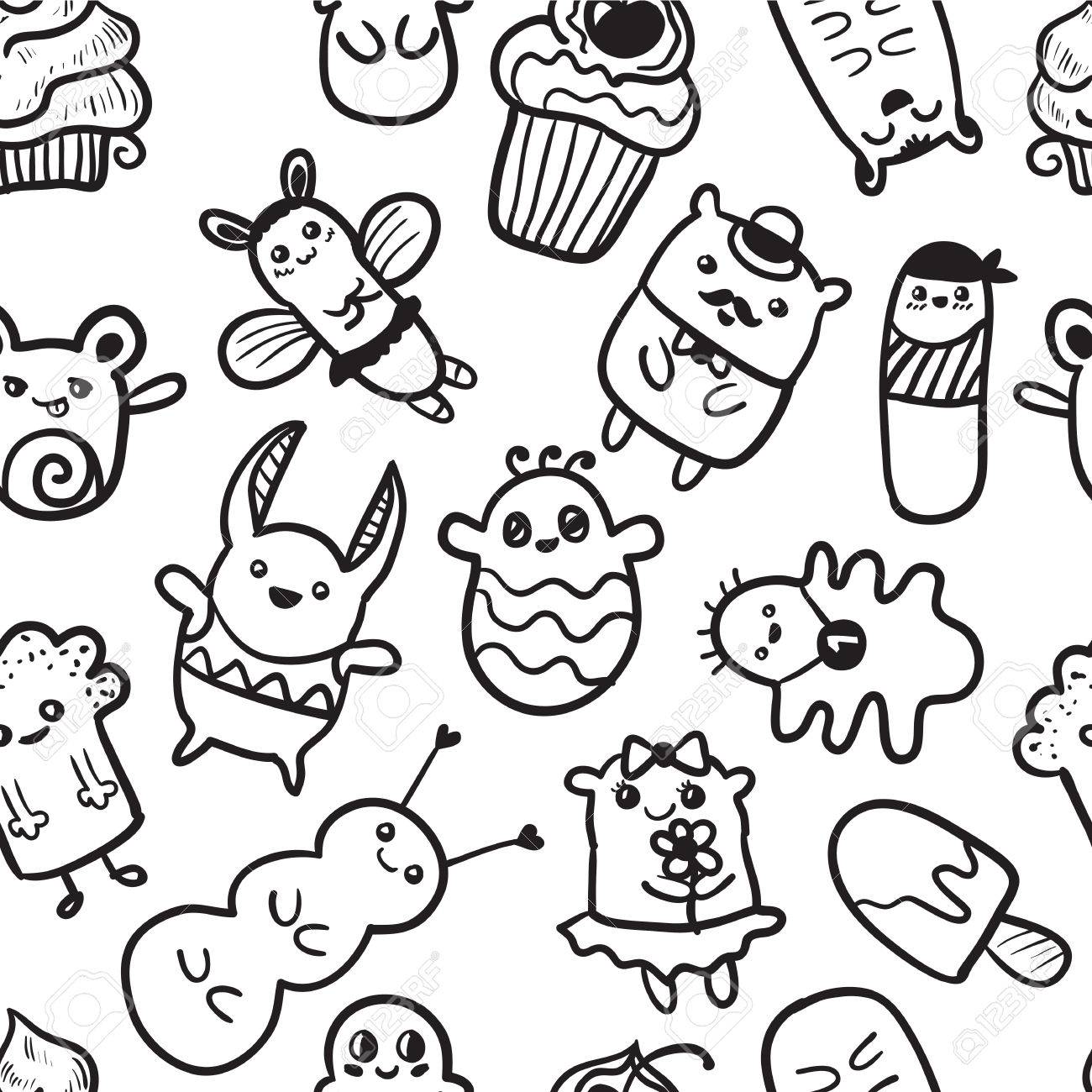 Detail Monster Doodle Graffiti Vector Nomer 31