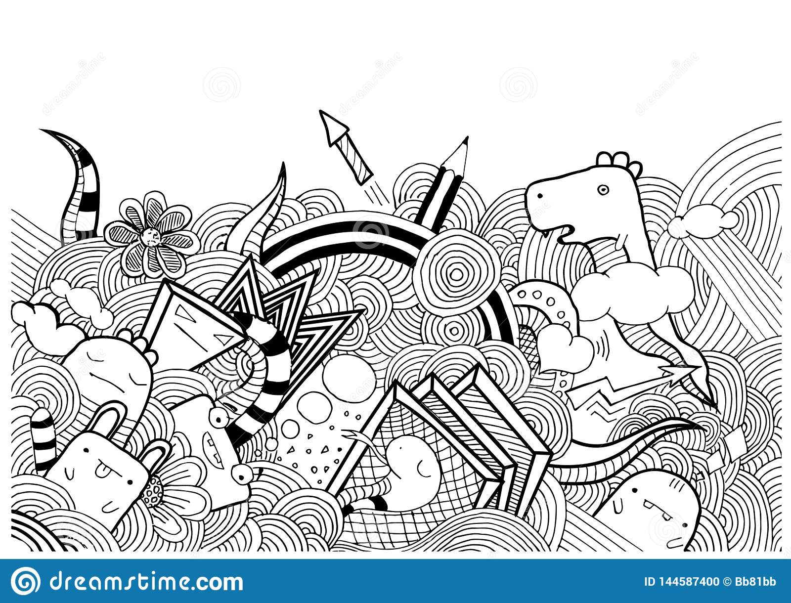 Detail Monster Doodle Graffiti Vector Nomer 33