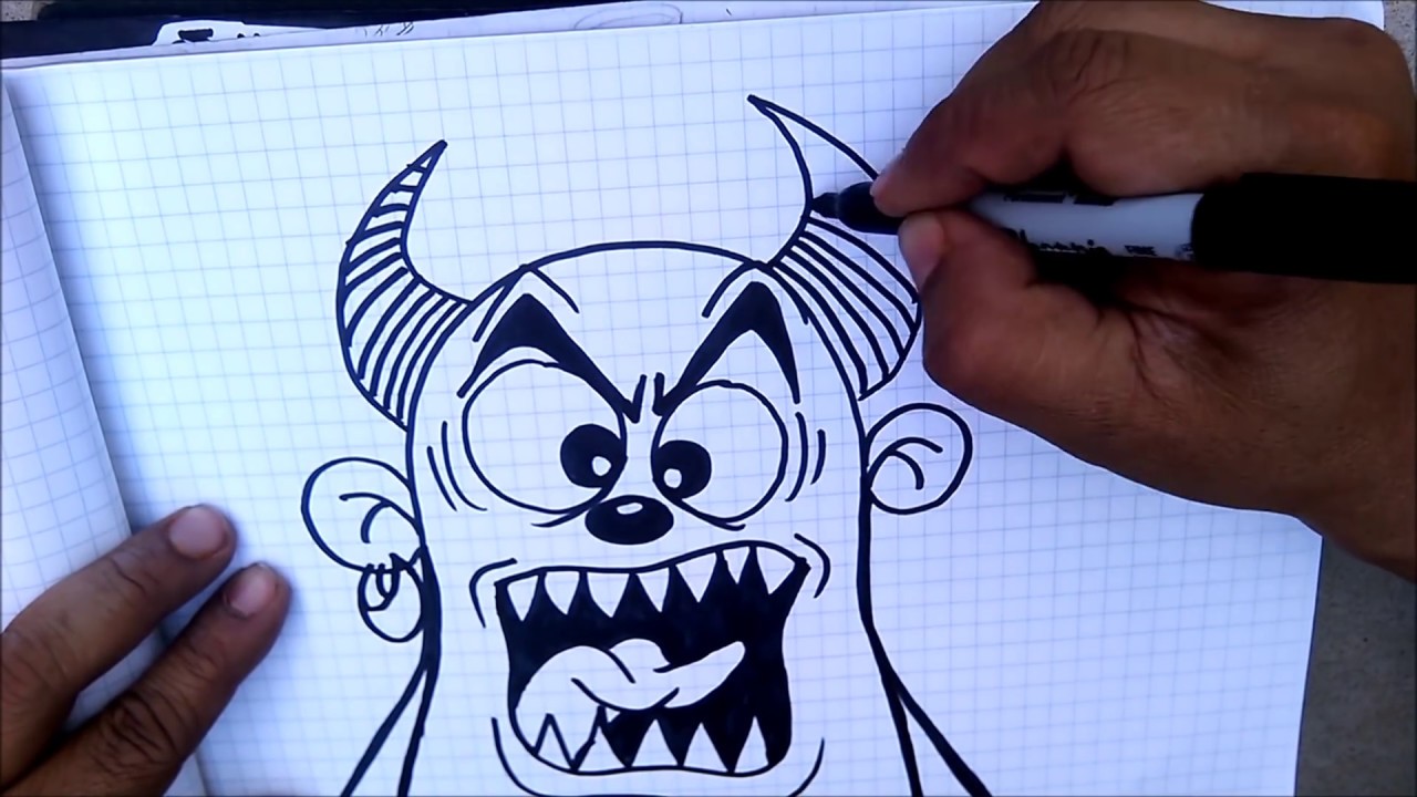 Detail Monster Sketch Graffiti Karakter Nomer 7