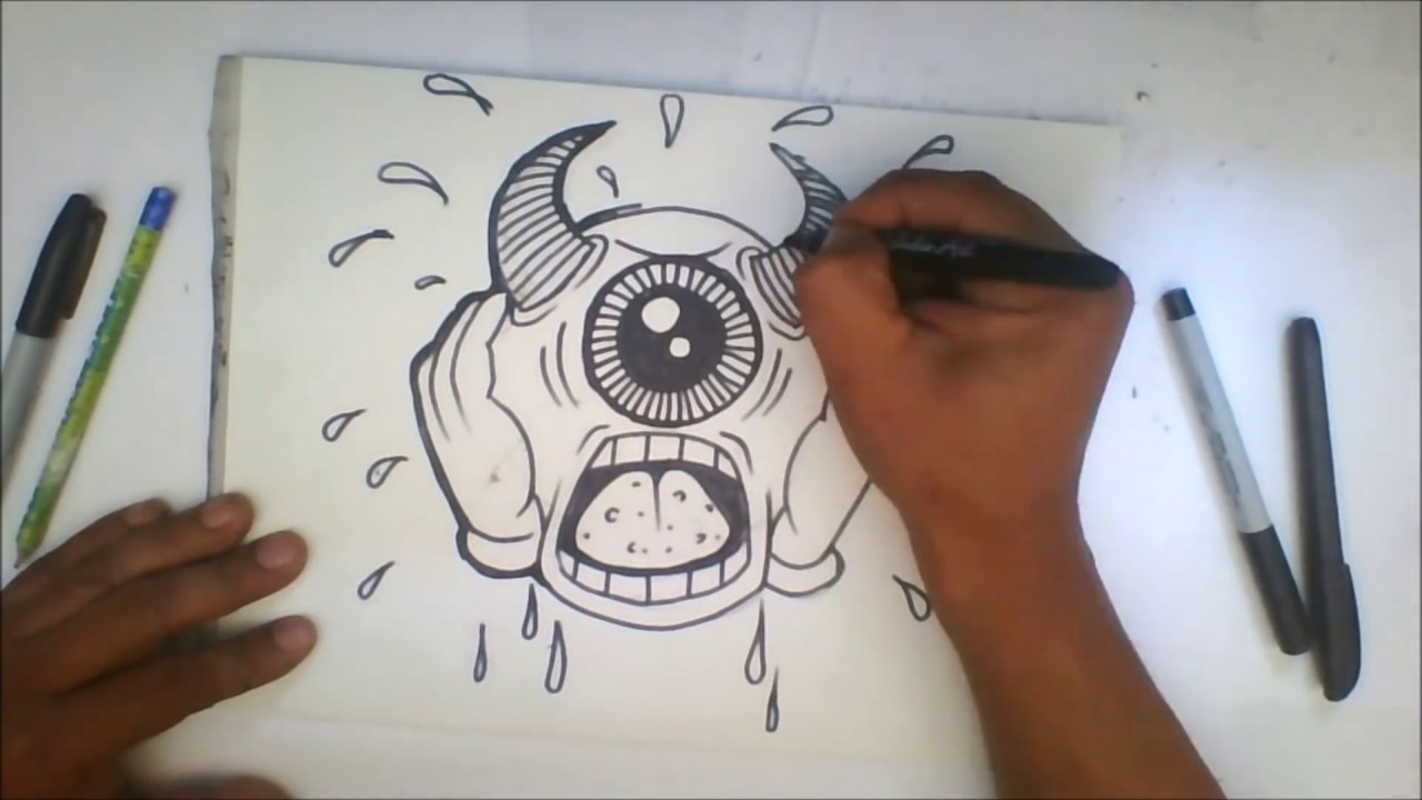 Detail Monster Sketch Graffiti Karakter Nomer 24