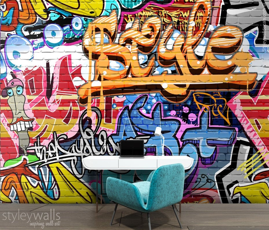 Detail Mural Graffiti Wallpaper Nomer 8