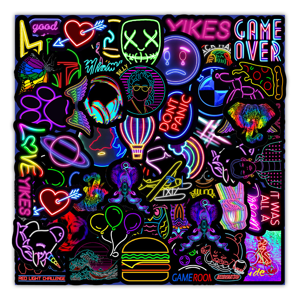 Neon Graffiti 50 Pcs Stiker - KibrisPDR