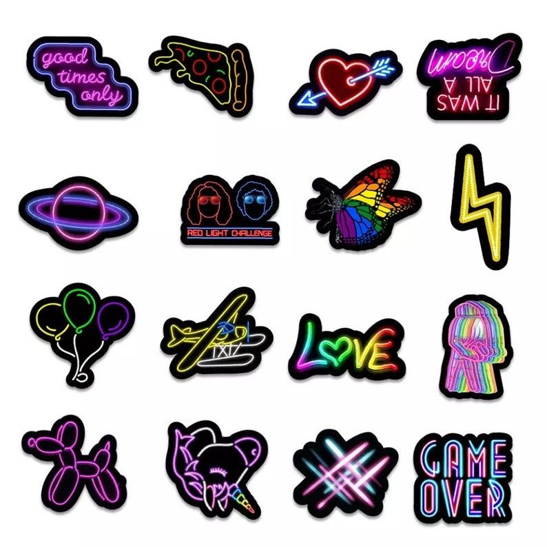 Detail Neon Graffiti 50 Pcs Stiker Nomer 25