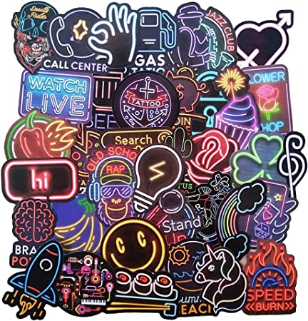 Detail Neon Graffiti 50 Pcs Stiker Nomer 30