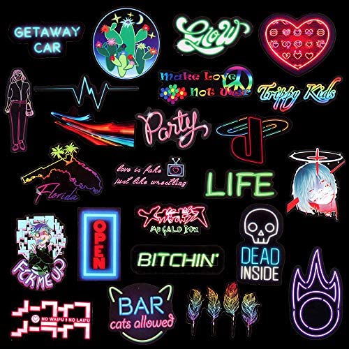 Detail Neon Graffiti 50 Pcs Stiker Nomer 33