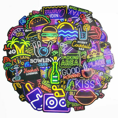 Detail Neon Graffiti 50 Pcs Stiker Nomer 34