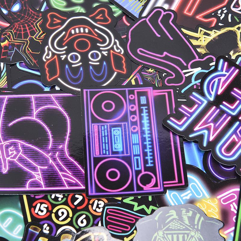 Detail Neon Graffiti 50 Pcs Stiker Nomer 35