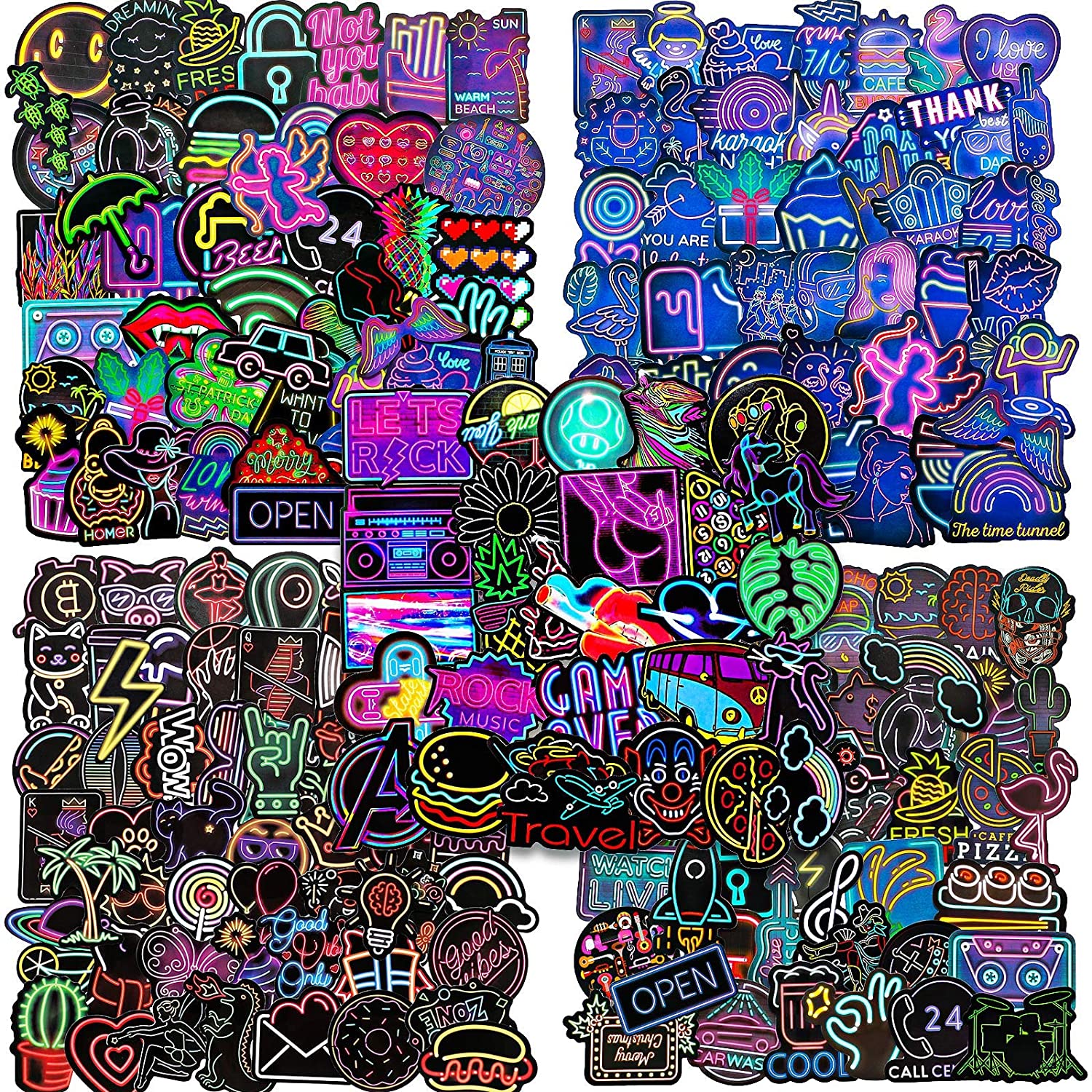 Detail Neon Graffiti 50 Pcs Stiker Nomer 37